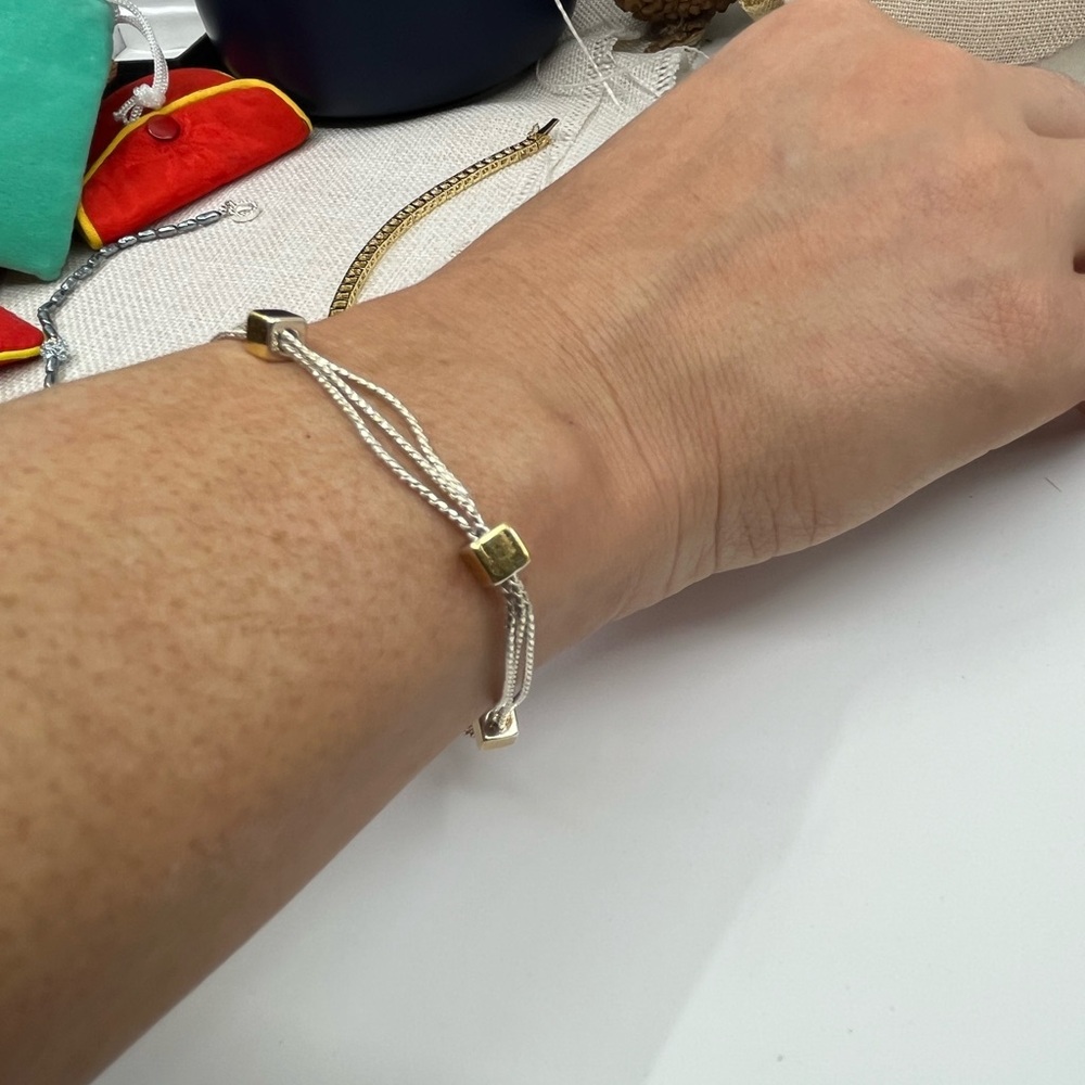 Vintage Napier Triple-Strand Gold & Silver Tone Bracelet – 7.5" - Picture 10 of 16